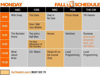 monday fall tv preview schedule