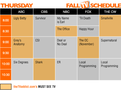thursday fall tv preview schedule